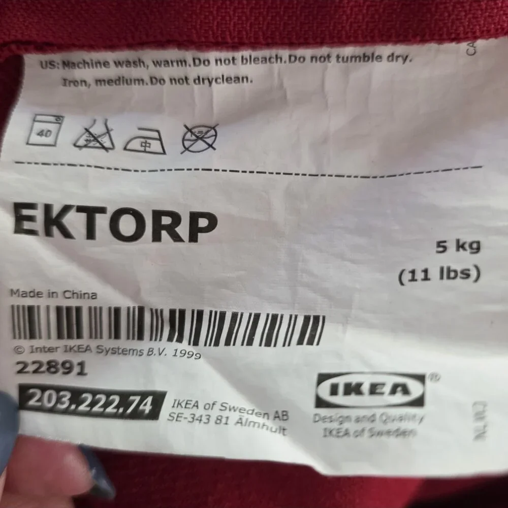 Ikea Ektorp Nordvalla Red 2 Seat Loveseat Sofa 4 Cushion Covers Only